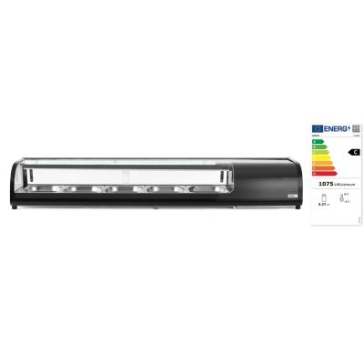 Stojan na Sushi, Arktic, Kapacita: 5x GN 1/2 (V)40 mm (včetně nádob)., Černá, 230V/190W, 1800x420x(H)265mm | 274040
